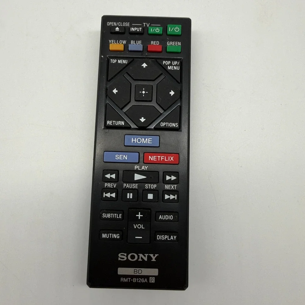 Sony Remote Control RMT-B126A Blu-ray Netflix SEN Buttons OEM Genuine